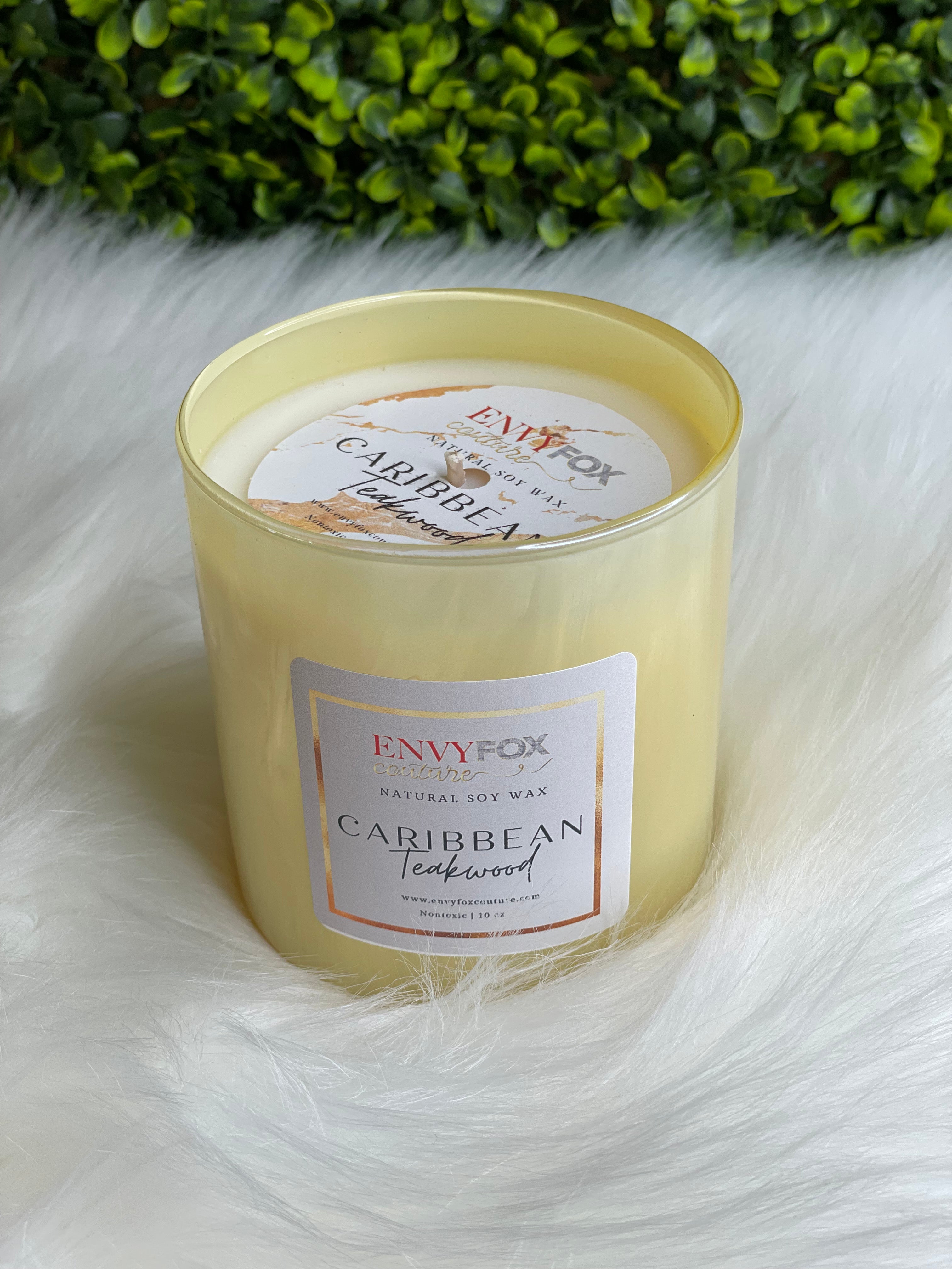 Caribbean Teakwood 10 oz Natural Soy Wax Candle