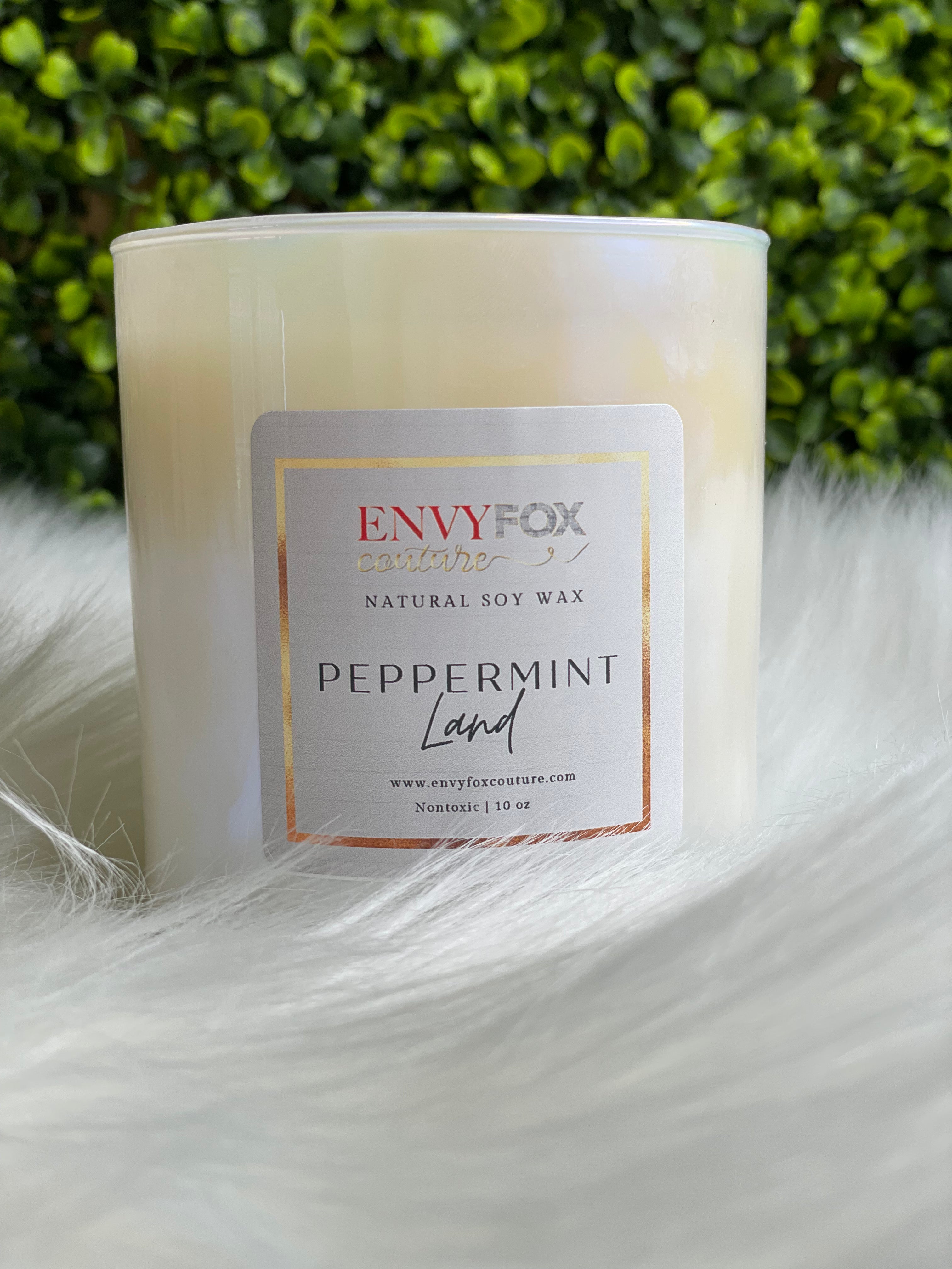 Peppermint Land 10 oz Natural Soy Wax Candle