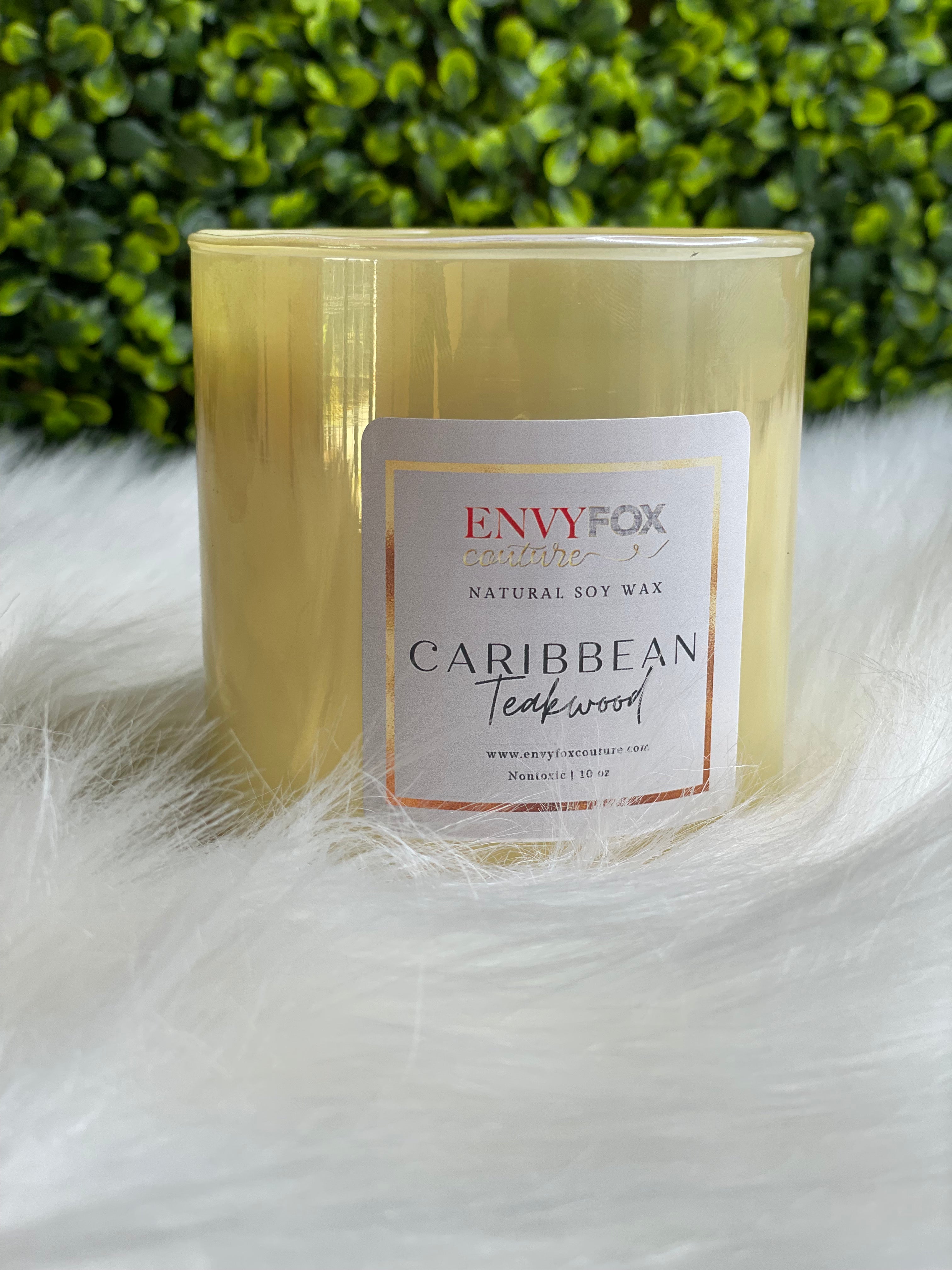 Caribbean Teakwood 10 oz Natural Soy Wax Candle