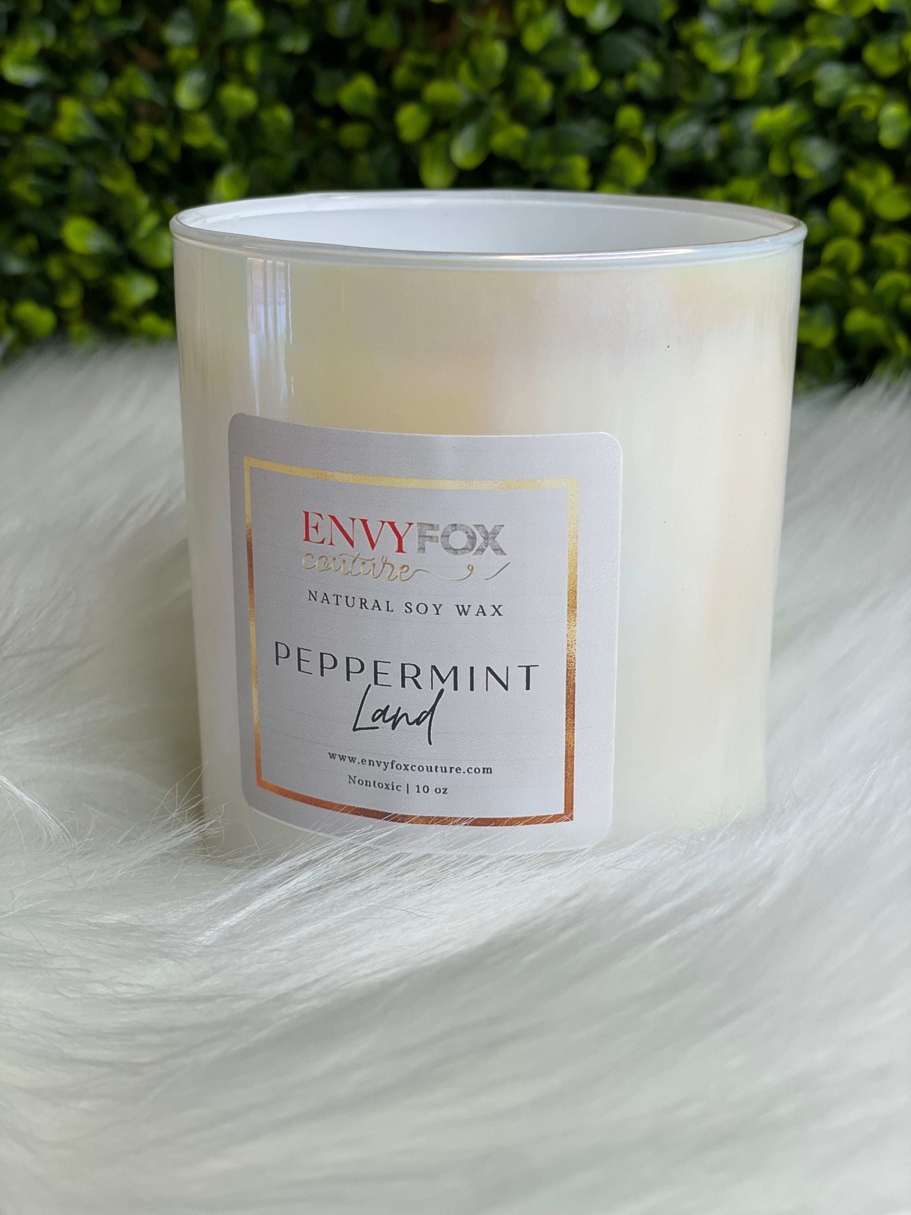 Peppermint Land 10 oz Natural Soy Wax Candle