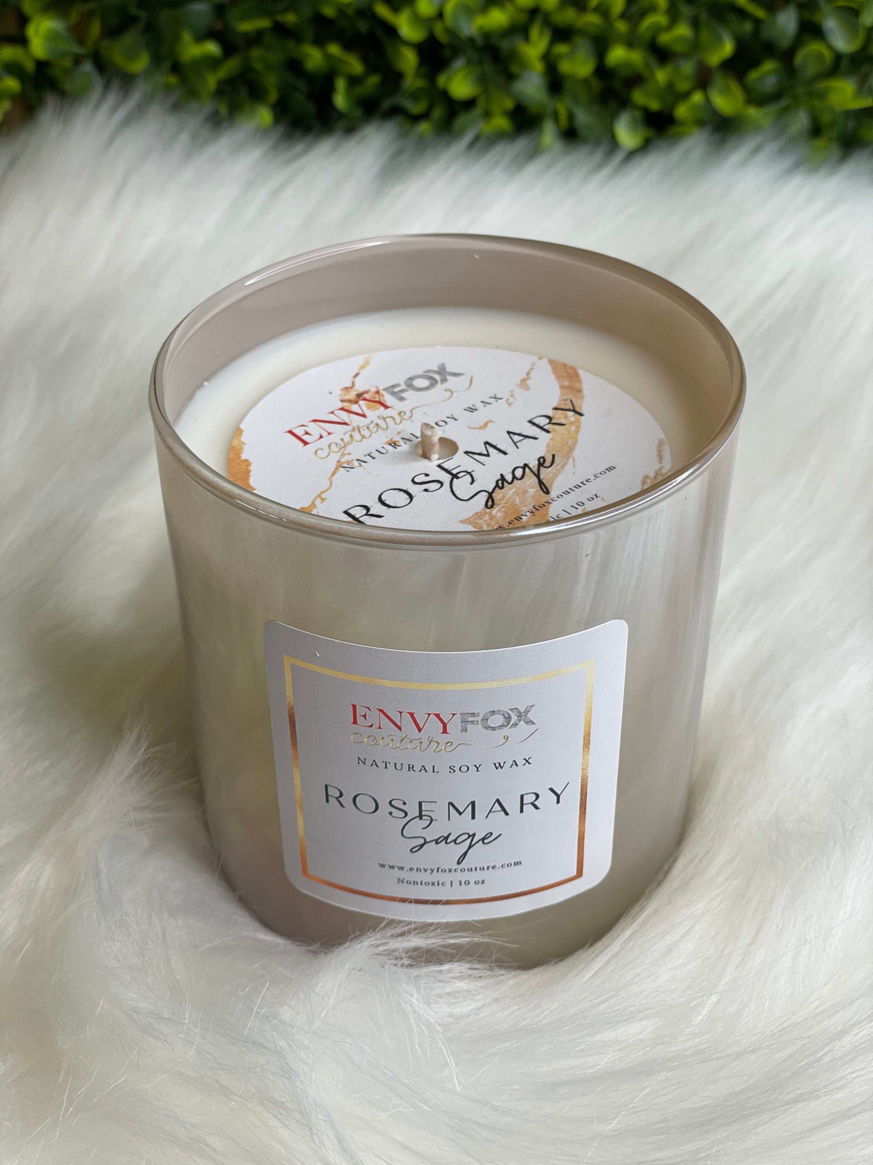 Rosemary Sage 10 oz Natural Soy Wax Candle