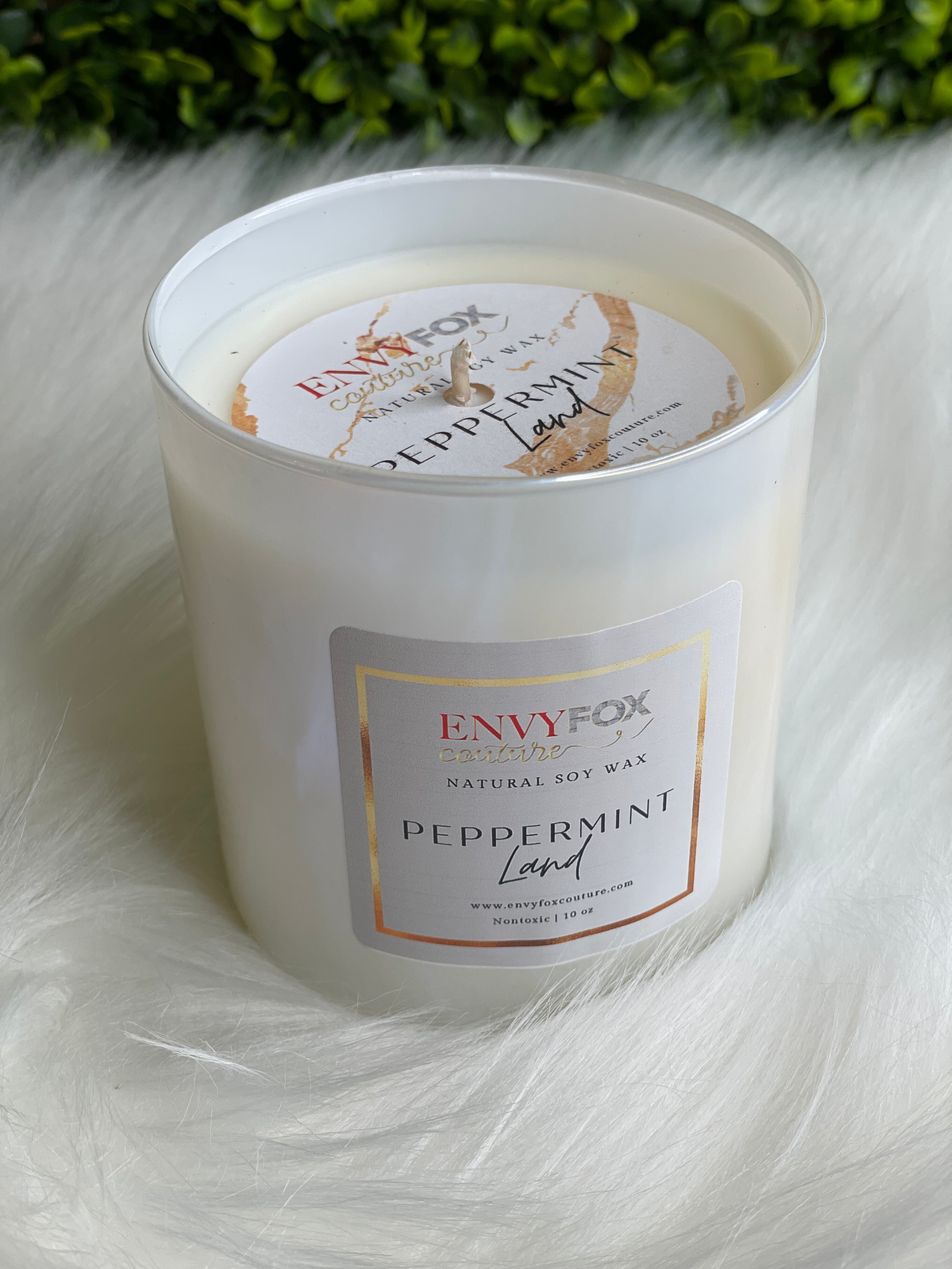 Peppermint Land 10 oz Natural Soy Wax Candle