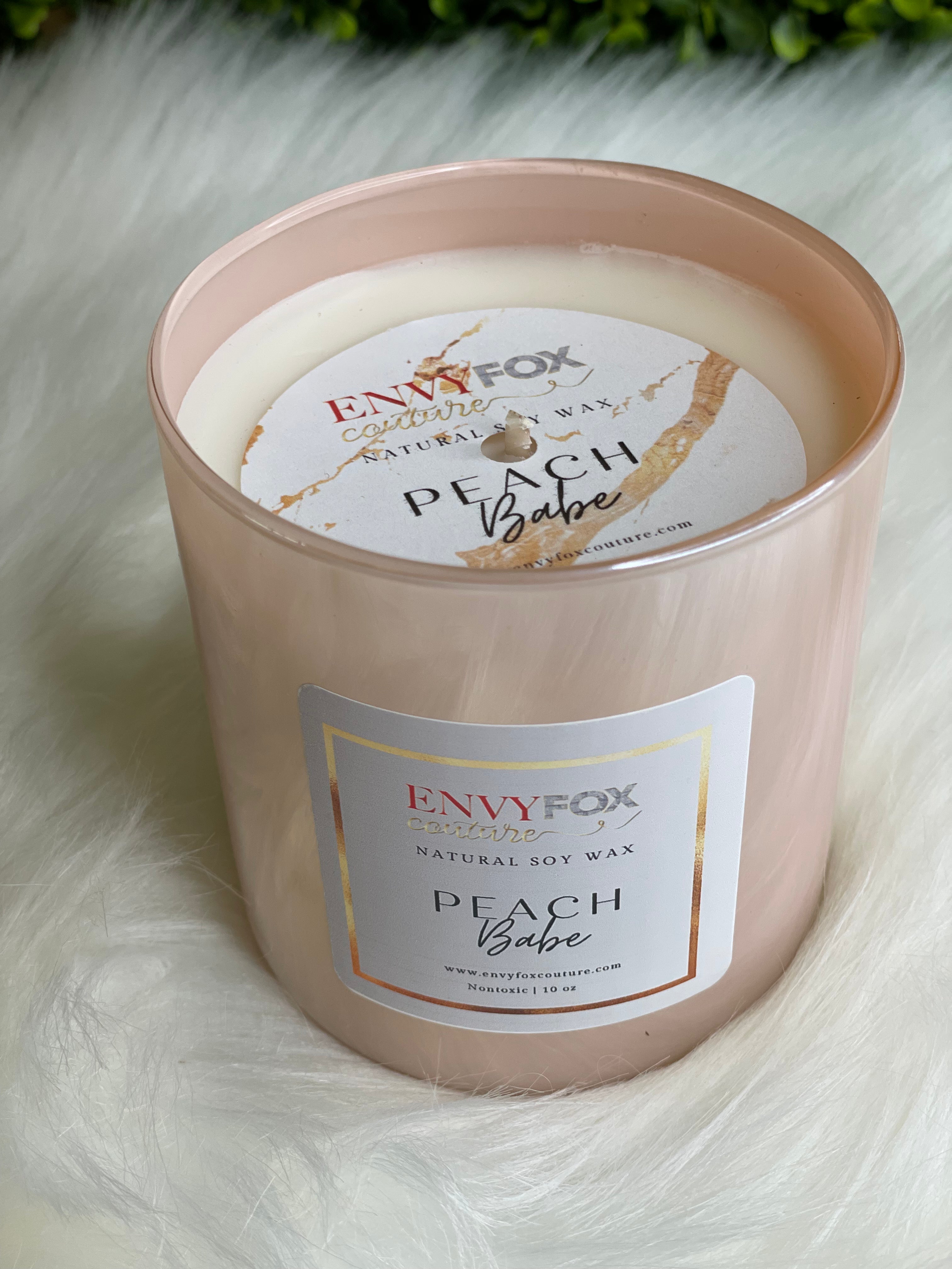 Peach Babe 10 oz Natural Soy Wax Candle