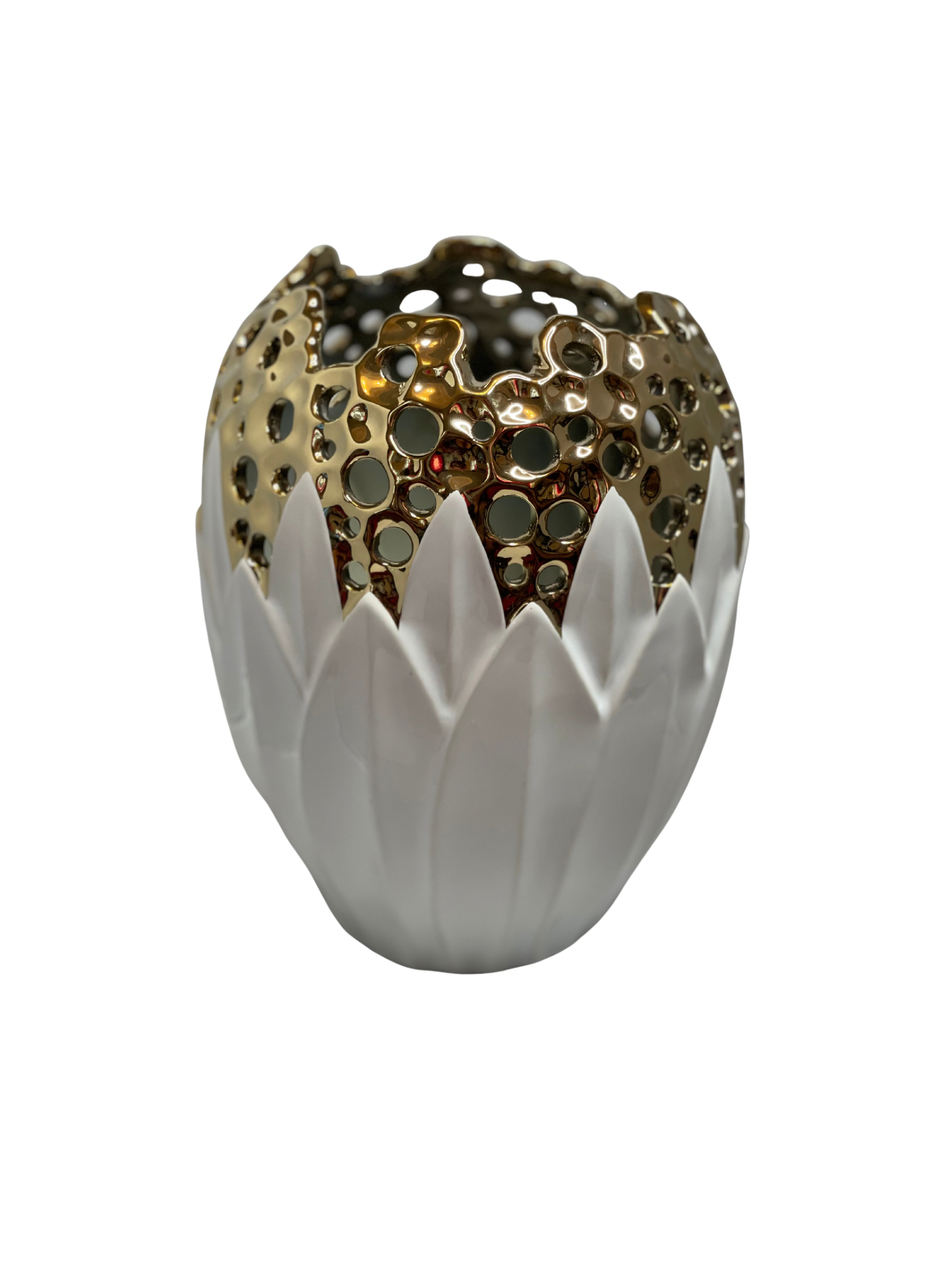 Luxury White and Gold Porcelain Vase