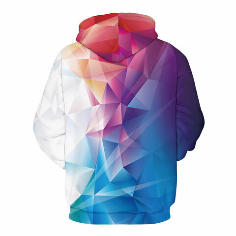 Full Size Geometric Drawstring Hoodie with Pockets