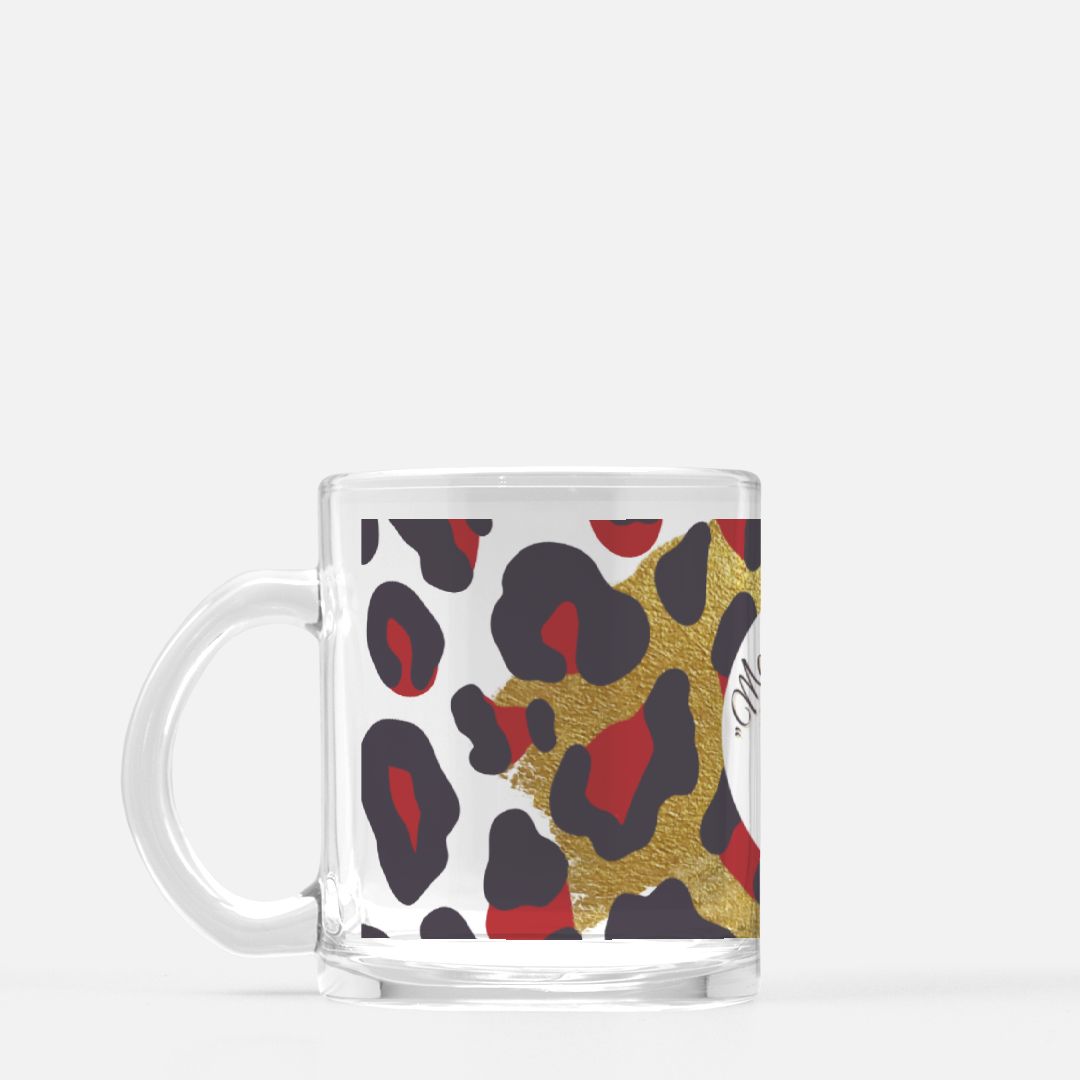 Red Leopard Mug Glass